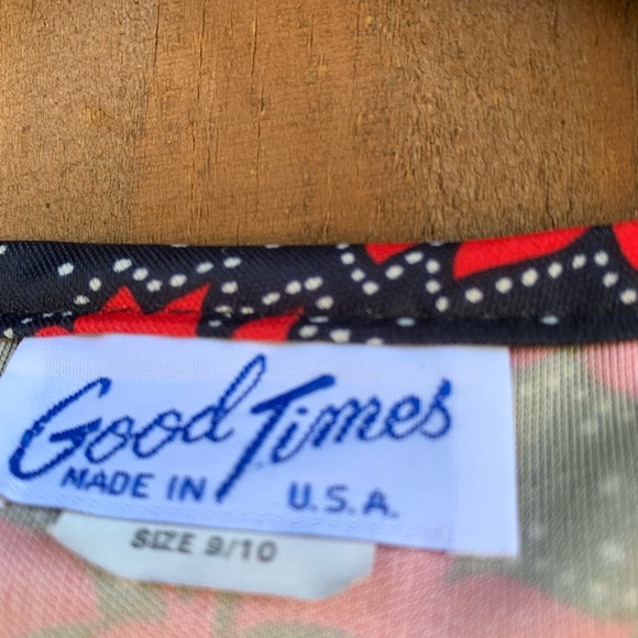 60s-70s Good Times Red/Black dress made in USA size 9/10. - Picture 9 of 12